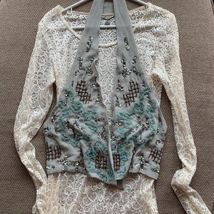 Buckle lace top and vest